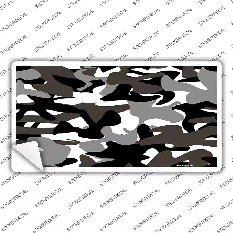 LP-5083s-S Black & White Camouflage Novelty Sticker Decal, Small