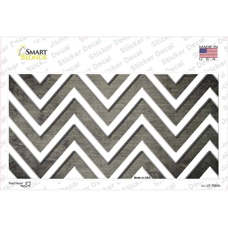 LP-7064s-M Tan White Chevron Oil Rubbed Novelty Sticker Decal, Medium