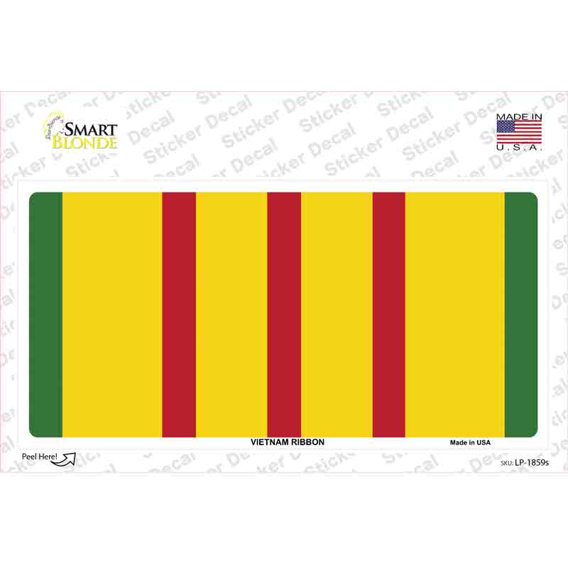 LP-1859s-M Vietnam Ribbon Novelty Sticker Decal, Medium