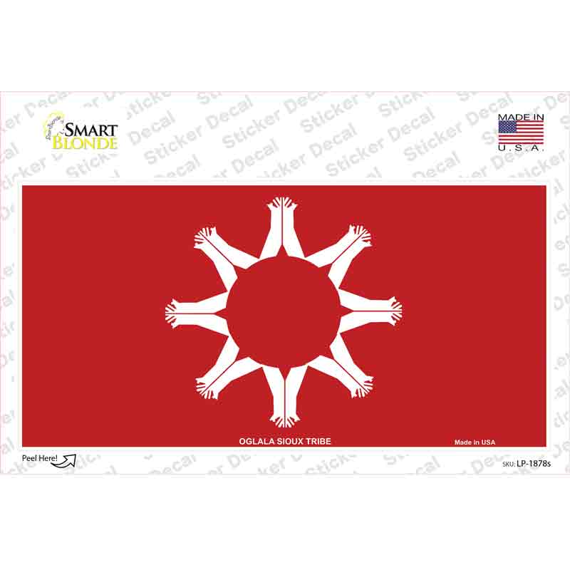 LP-1878s-M Oglala Sioux Tribe Flag Novelty Sticker Decal, Medium