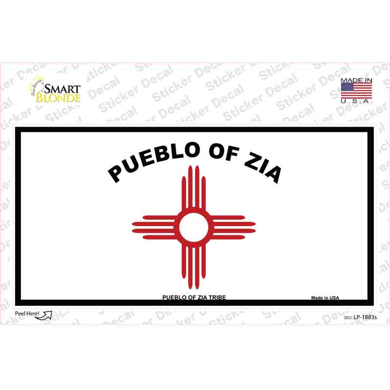 LP-1883s-M Zia Pueblo Flag Novelty Sticker Decal, Medium