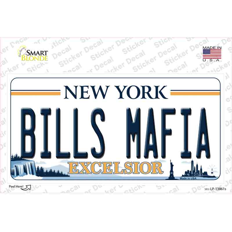 LP-13861s-M Bills Mafia NY Excelsior Novelty Sticker Decal, Medium