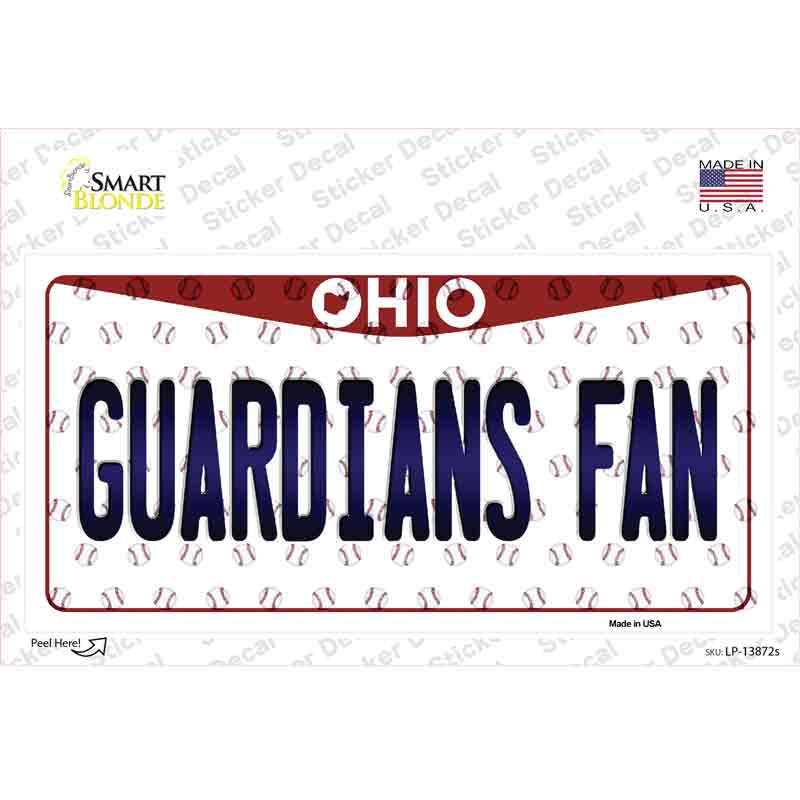 LP-13872s-M Guardians Fan Ohio Overlay Novelty Sticker Decal, Medium