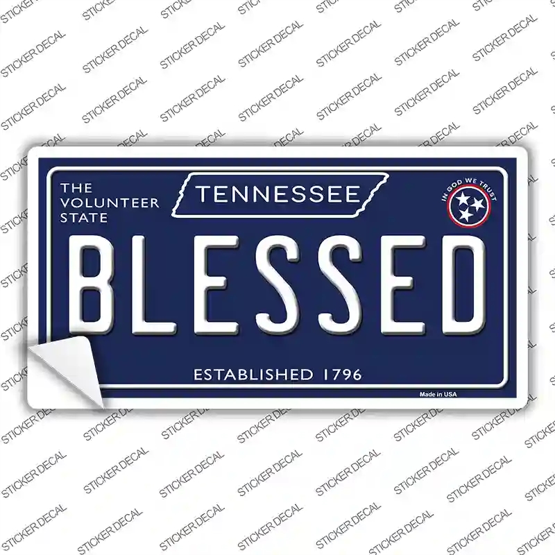 LP-13899s-S Blessed Tennessee Blue Novelty Sticker Decal, Small