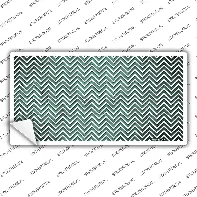 LP-7155s-L Mint White Small Chevron Oil Rubbed Novelty Sticker Decal, Large