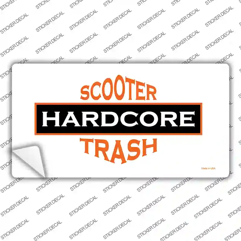 LP-2005s-S Hardcore Scooter Trash White Novelty Sticker Decal, Small