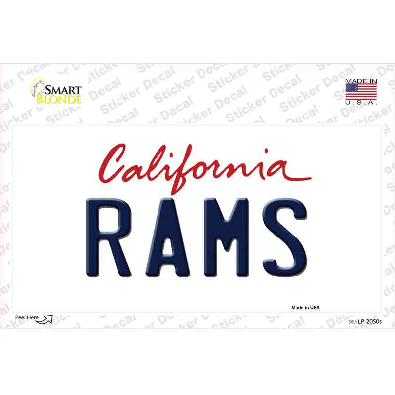 LP-2050s-M Rams California State Novelty Sticker Decal, Medium