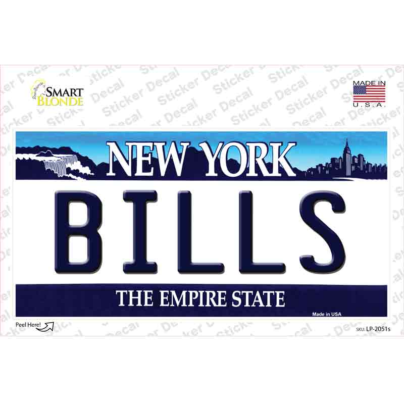 LP-2051s-M Bills   York State Novelty Sticker Decal, Medium