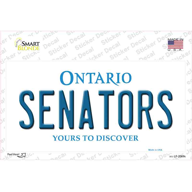 LP-2069s-M Senators Ontario Canada Province Novelty Sticker Decal, Medium