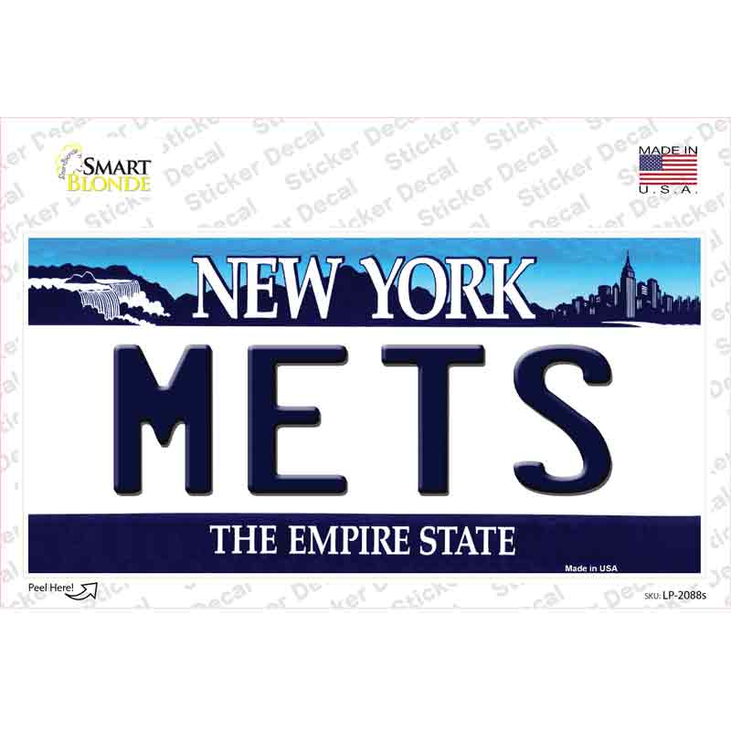 LP-2088s-M Mets   York State Novelty Sticker Decal, Medium