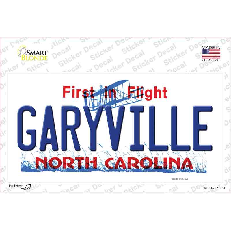 LP-12126s-M Garyville North Carolina State Novelty Sticker Decal, Medium