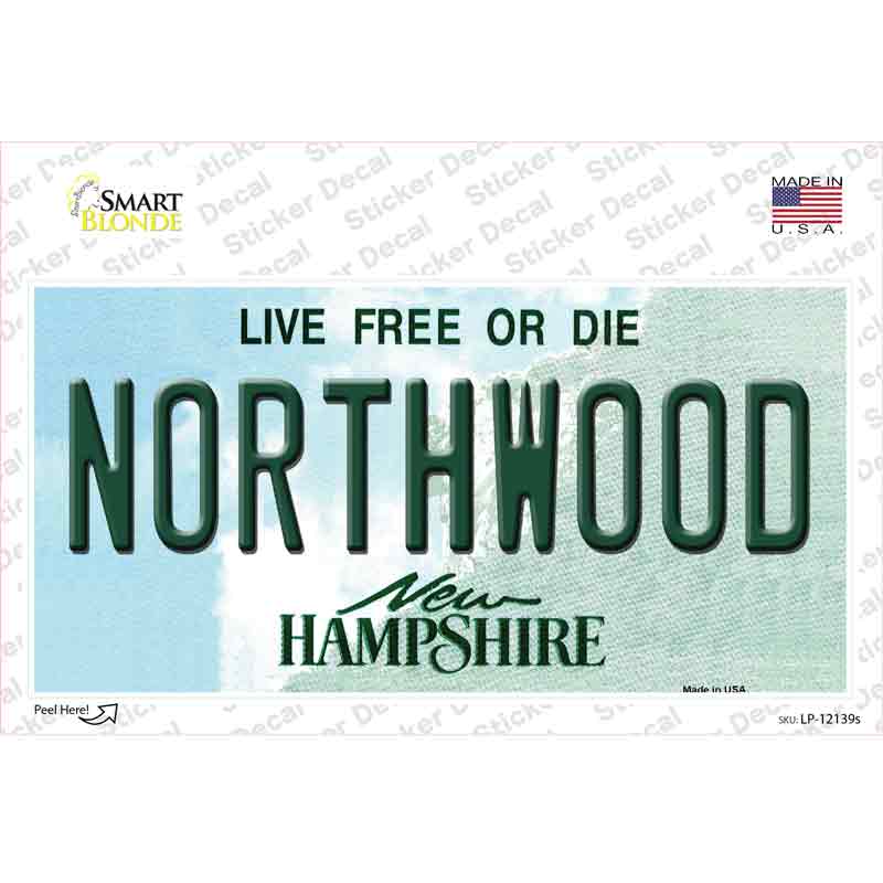 LP-12139s-M Northwood   Hampshire Novelty Sticker Decal, Medium