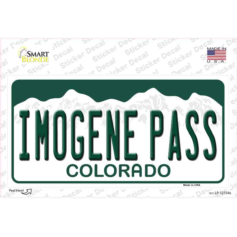 LP-12154s-M Imogene Pass Colorado Novelty Sticker Decal, Medium