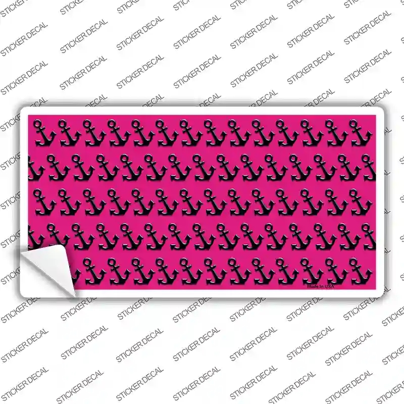 LP-5284s-S Pink Black Anchor Novelty Sticker Decal, Small