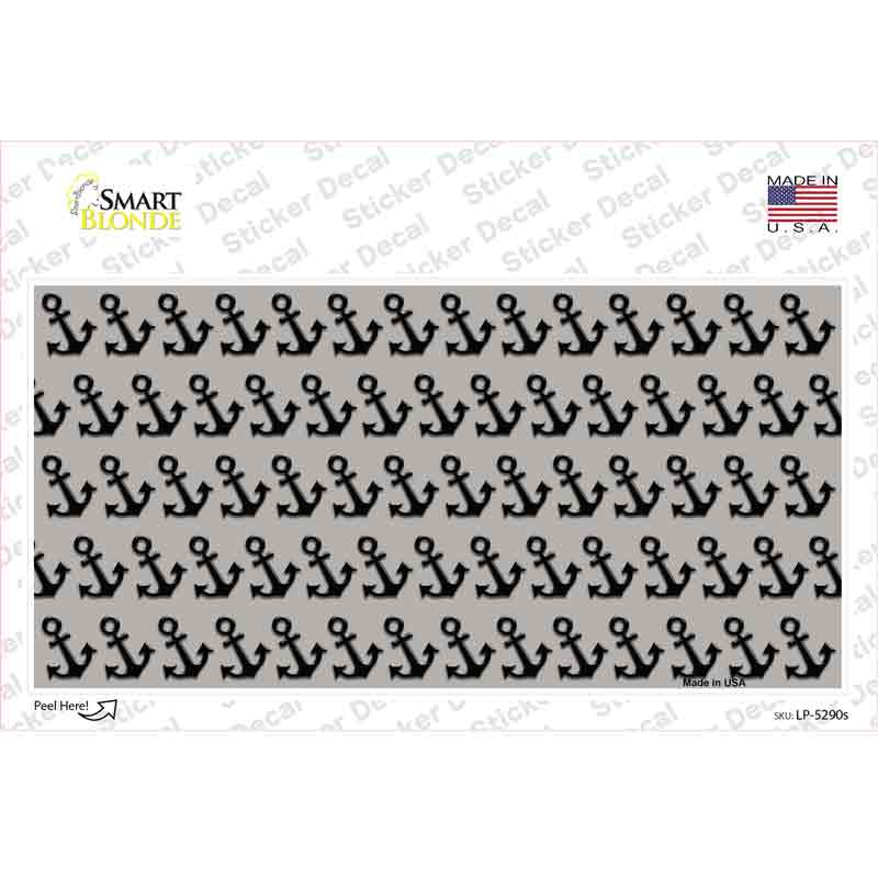 LP-5290s-M Gray Black Anchor Novelty Sticker Decal, Medium