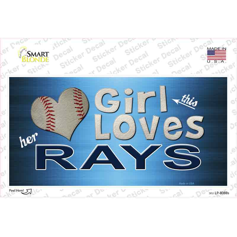 LP-8088s-M This Girl Loves Her Rays Novelty Sticker Decal, Medium