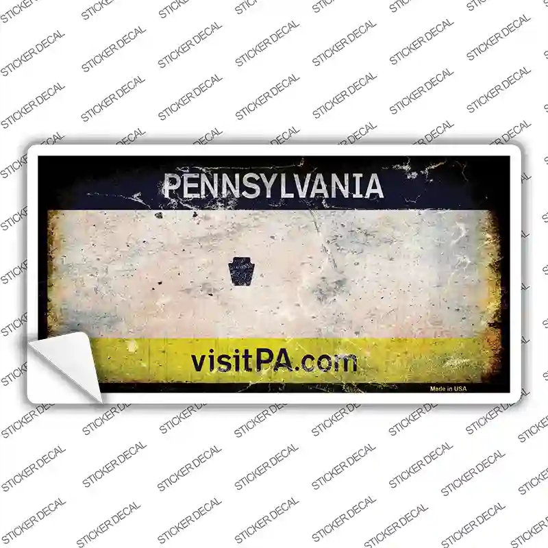 LP-8155s-L Pennsylvania State Rusty Novelty Sticker Decal, Large