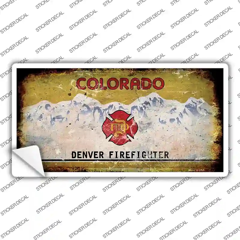 LP-8213s-L Denver Firefighter Rusty Novelty Sticker Decal, Large