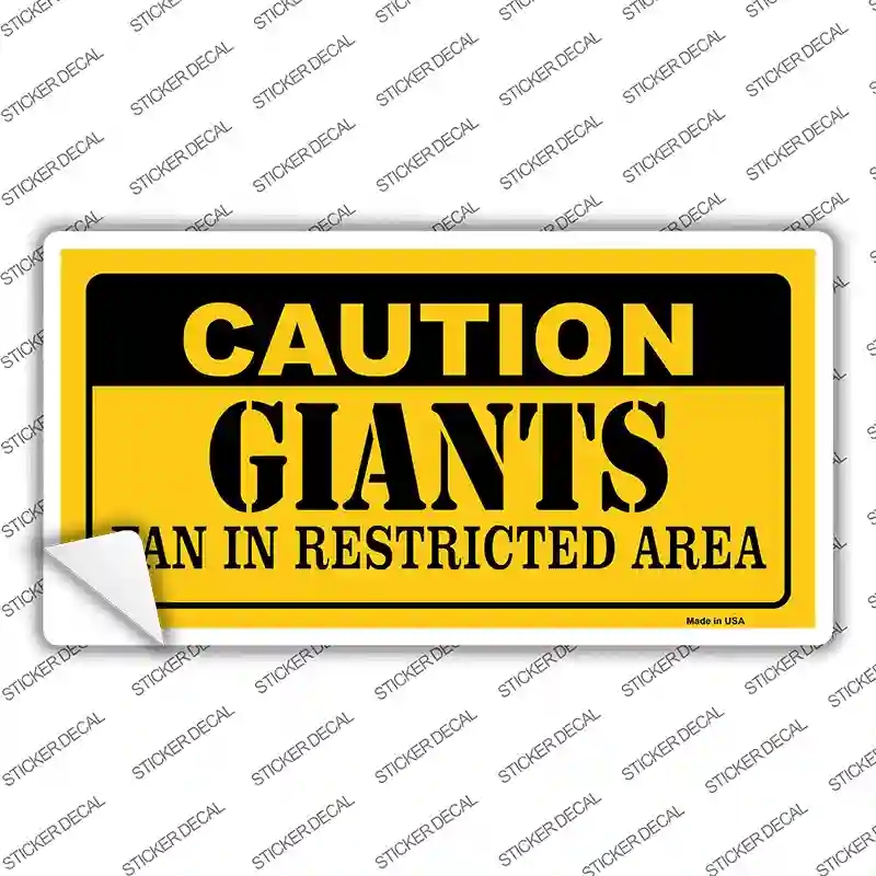 LP-2532s-L Caution Giants Novelty Sticker Decal, Large