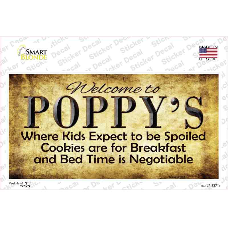 LP-8371s-M Poppys Novelty Sticker Decal, Medium