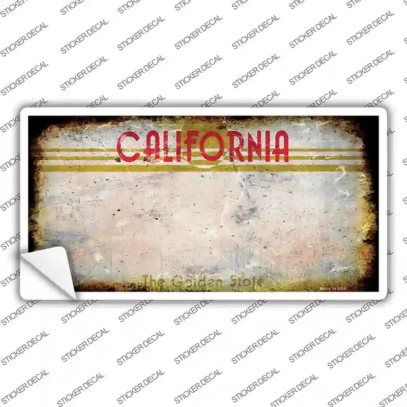 LP-8200s-L California Golden State Rusty Blank Novelty Sticker Decal, Large