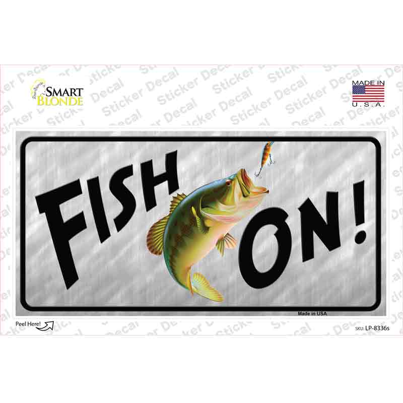LP-8336s-M Fish on Novelty Sticker Decal, Medium