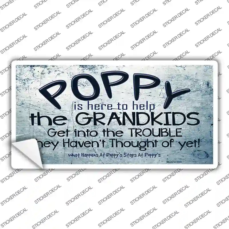 LP-8373s-S Poppy is Here to Help Novelty Sticker Decal, Small
