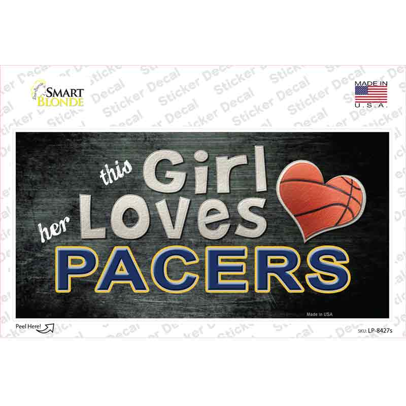 LP-8427s-M This Girl Loves Her Pacers Novelty Sticker Decal, Medium