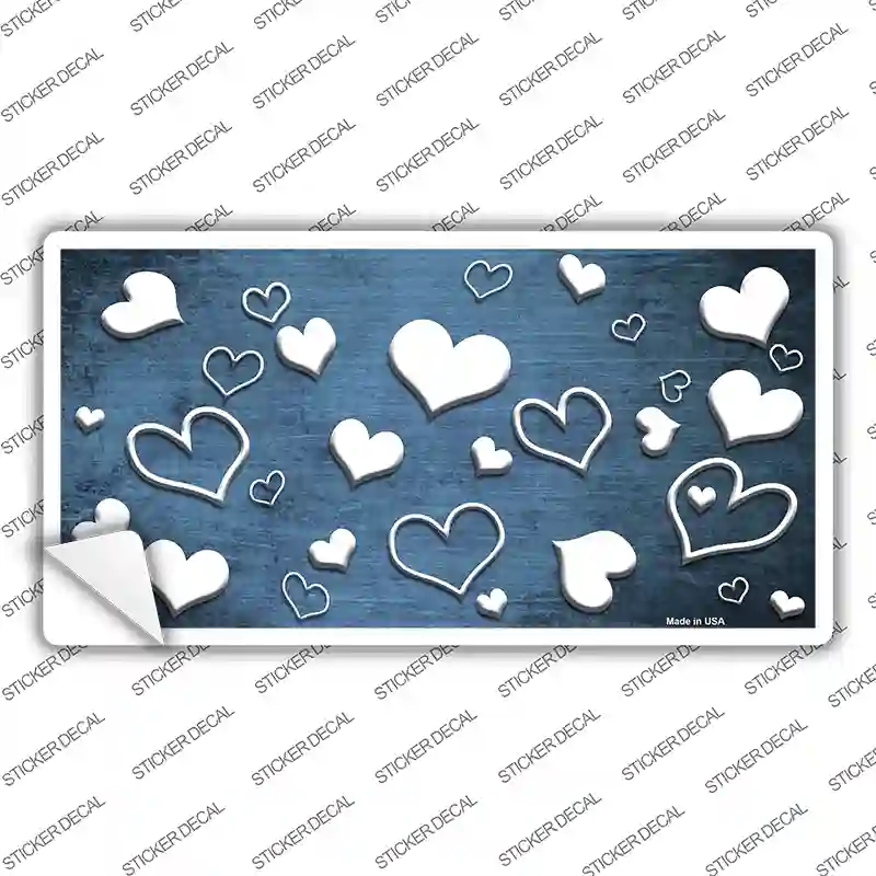 LP-7612s-S Light Blue White Love Oil Rubbed Novelty Sticker Decal, Small