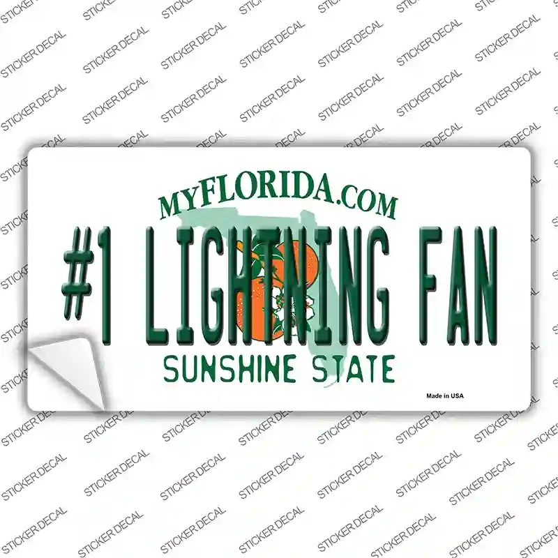 LP-13376s-XL Number 1 Lightning Fan Novelty Sticker Decal, Extra Large
