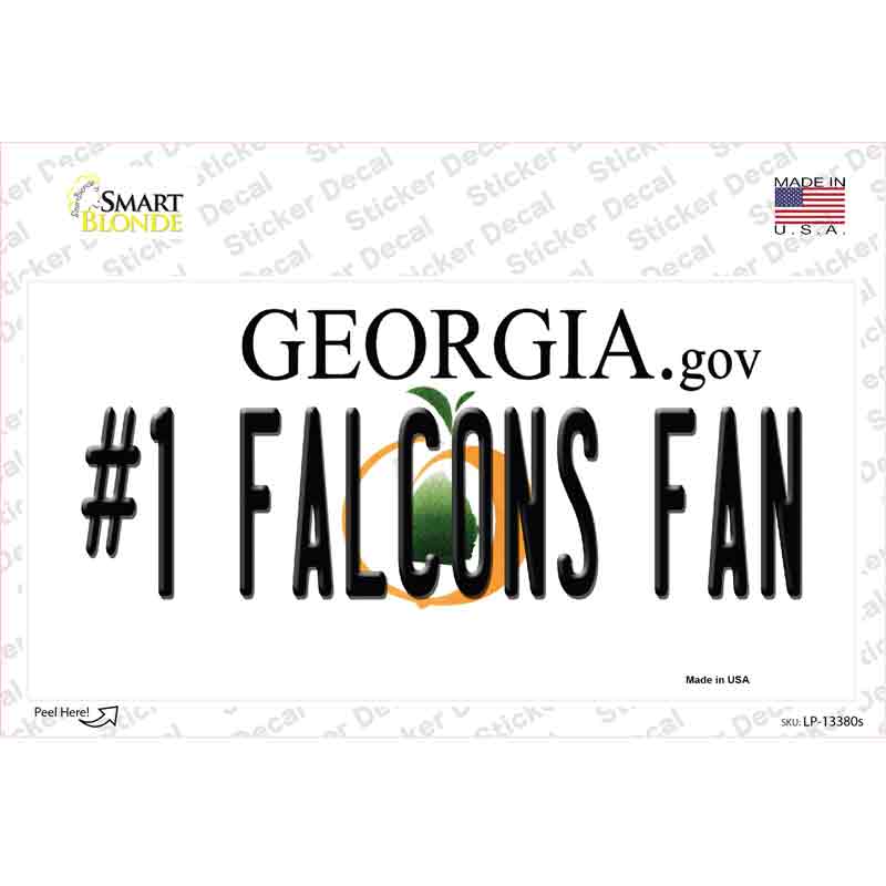 LP-13380s-M Number 1 Falcons Fan Novelty Sticker Decal, Medium