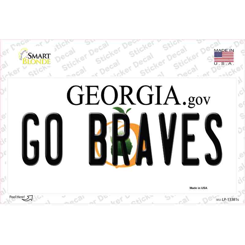 LP-13381s-M Go Braves Novelty Sticker Decal, Medium