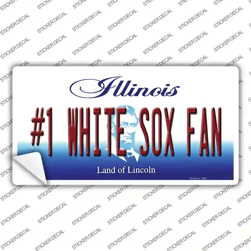 LP-13390s-L Number 1 White Sox Fan Novelty Sticker Decal, Large