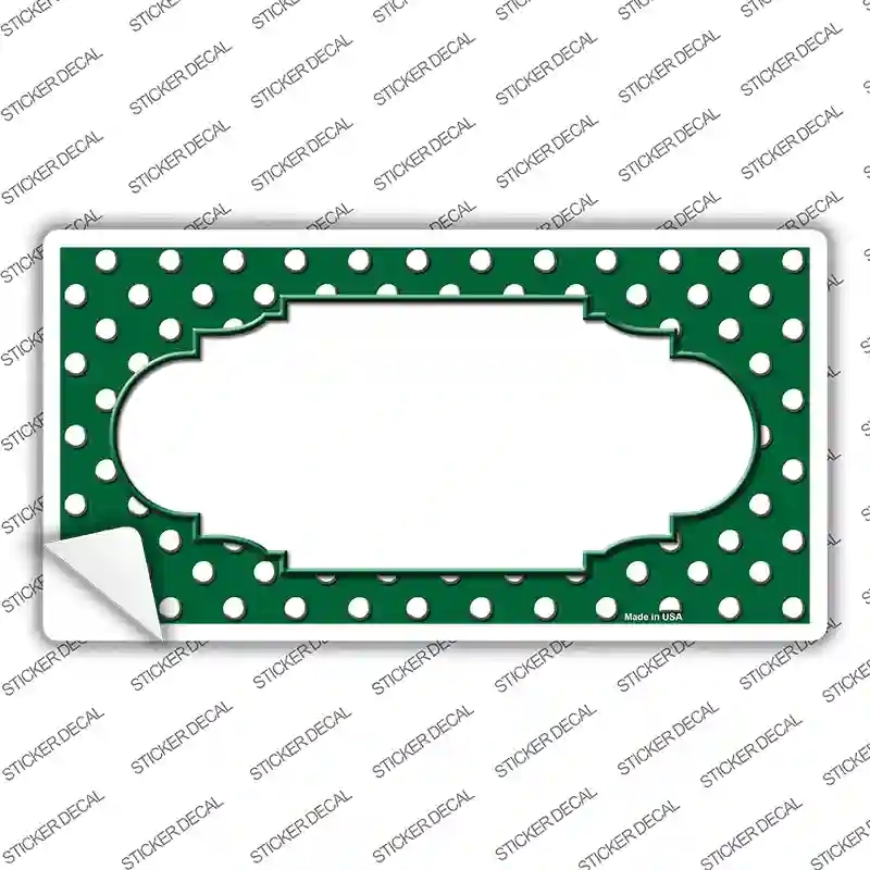 LP-4352s-L Scallop Green White Polka Dot Novelty Sticker Decal, Large