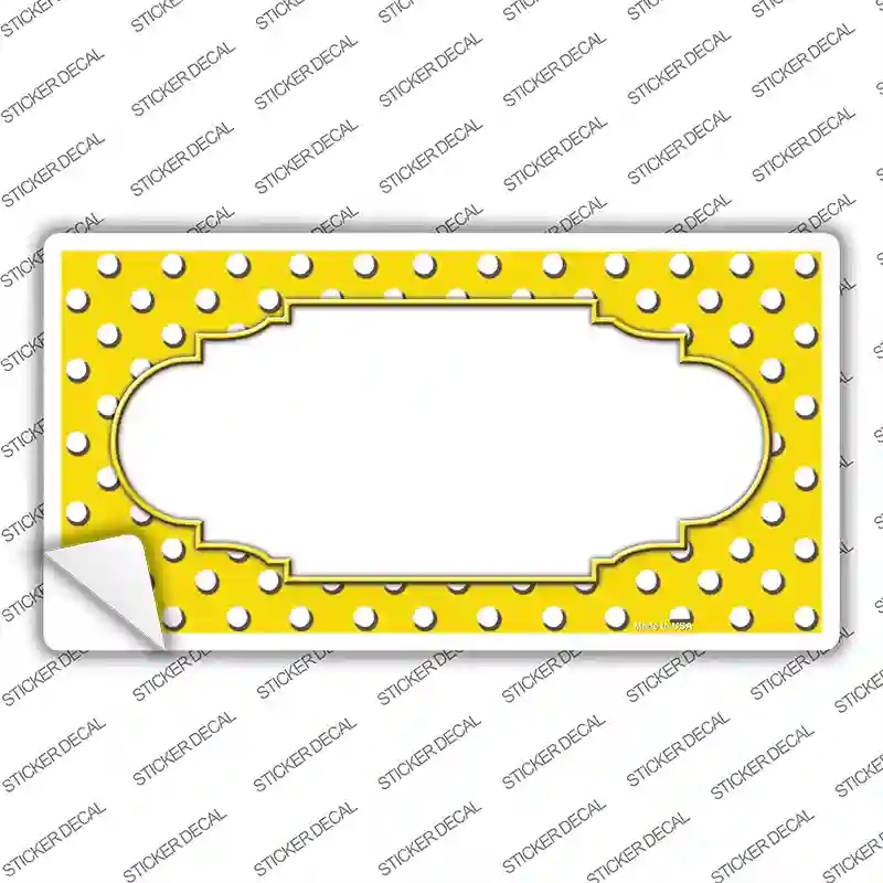 LP-4354s-XL Scallop Yellow White Polka Dot Novelty Sticker Decal, Extra Large