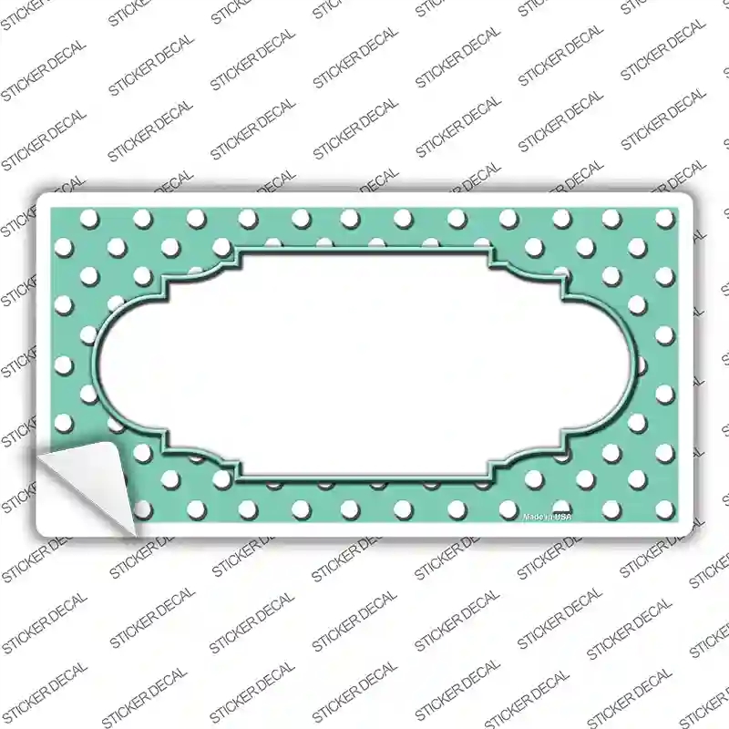 LP-4364s-S Scallop Mint White Polka Dot Novelty Sticker Decal, Small