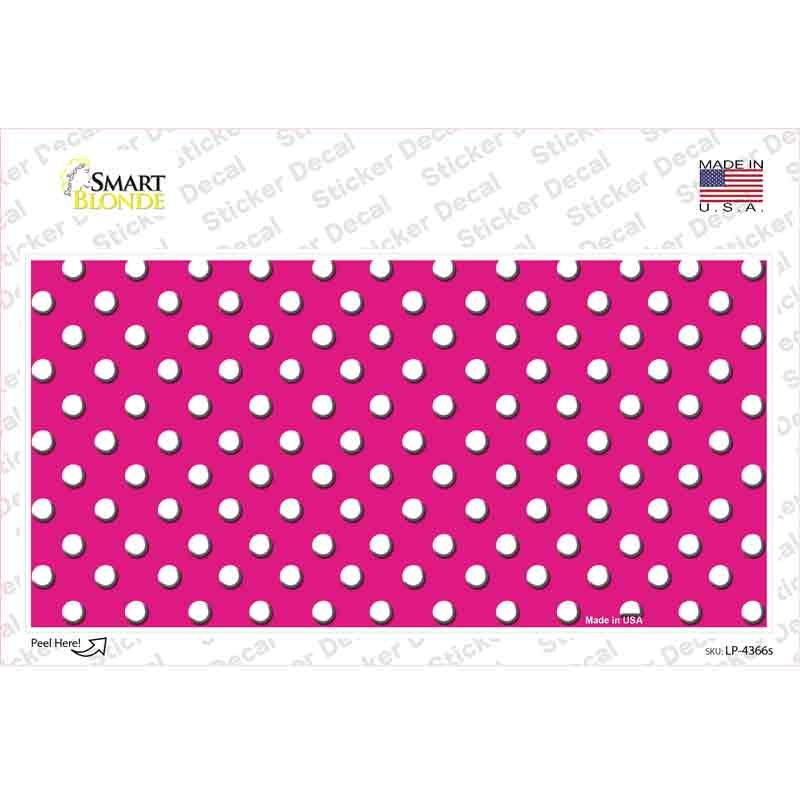 LP-4366s-M Pink Polka Dot Novelty Sticker Decal, Medium