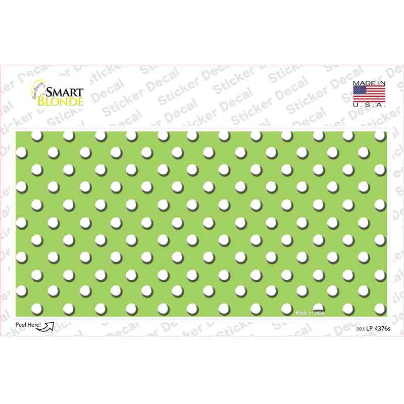 LP-4376s-M Lime Green Polka Dot Novelty Sticker Decal, Medium