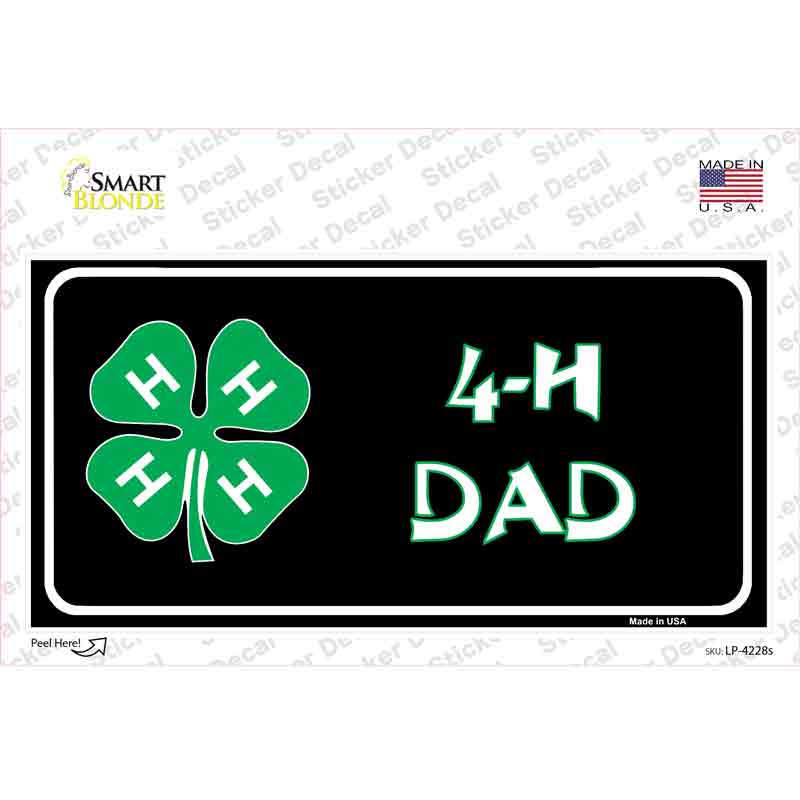 LP-4228s-M 4-H Dad Novelty Sticker Decal, Medium