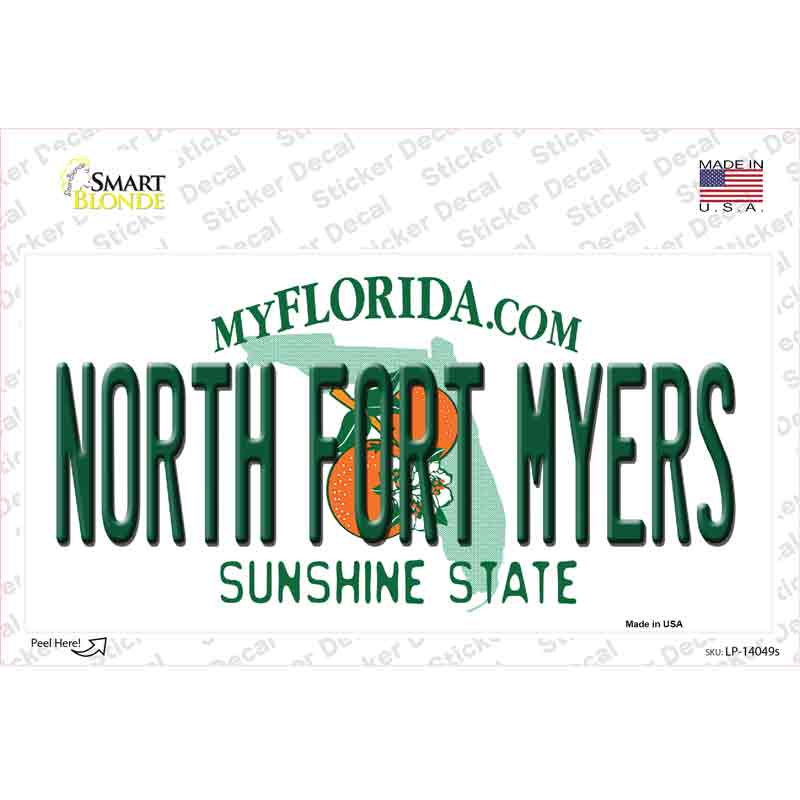 LP-14049s-M North Fort Myers Florida Novelty Sticker Decal, Medium