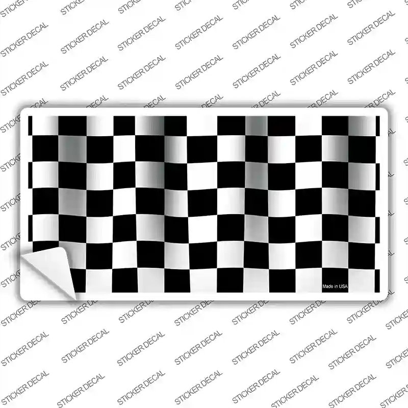 LP-1425s-XL Waving Checkered Flag Novelty Sticker Decal, Extra Large
