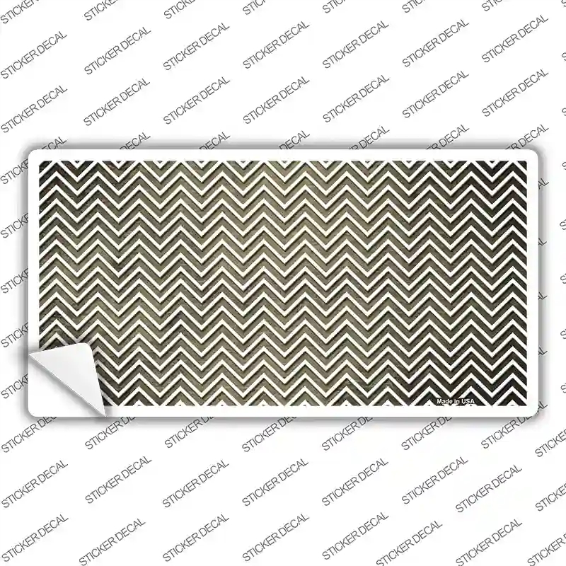 LP-7148s-S Gold White Small Chevron Oil Rubbed Novelty Sticker Decal, Small