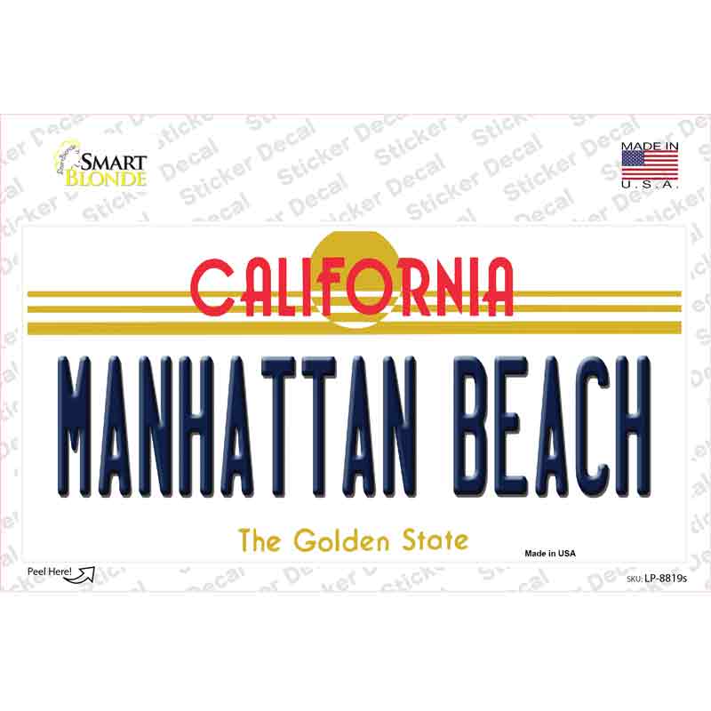 LP-8819s-M Manhattan Beach CA Novelty Sticker Decal, Medium
