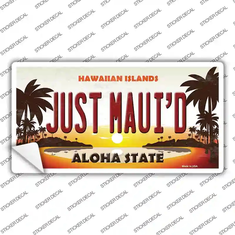 LP-8826s-L Just Mauid Sunset Novelty Sticker Decal, Large