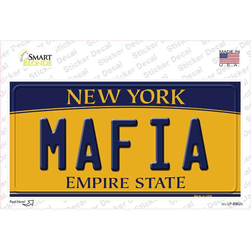 LP-8962s-M Mafia   York Novelty Sticker Decal, Medium