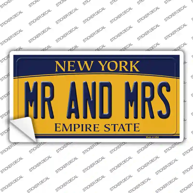 LP-8966s-S Mr. & Mrs.   York Novelty Sticker Decal, Small