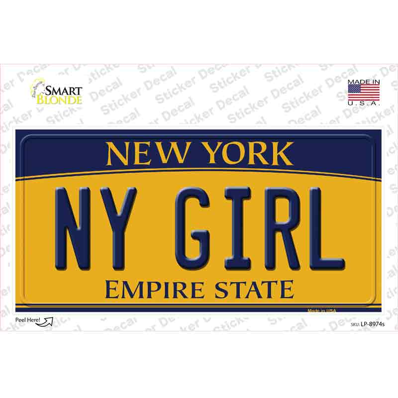LP-8974s-M NY Girl   York Novelty Sticker Decal, Medium