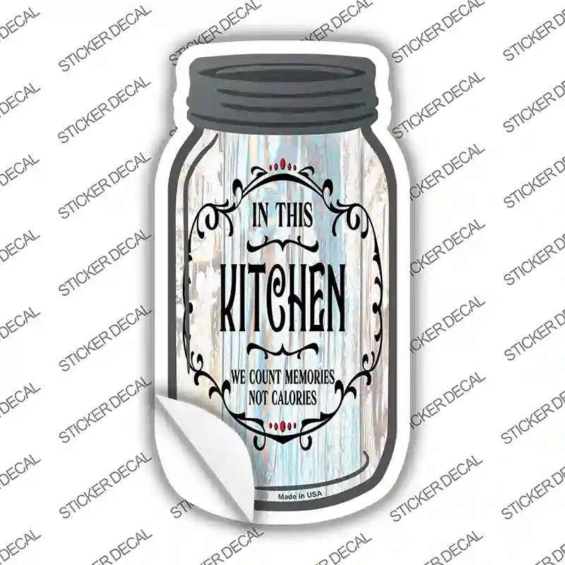 MJ-134s-L We Count Memories Novelty Mason Jar Sticker Decal, Large