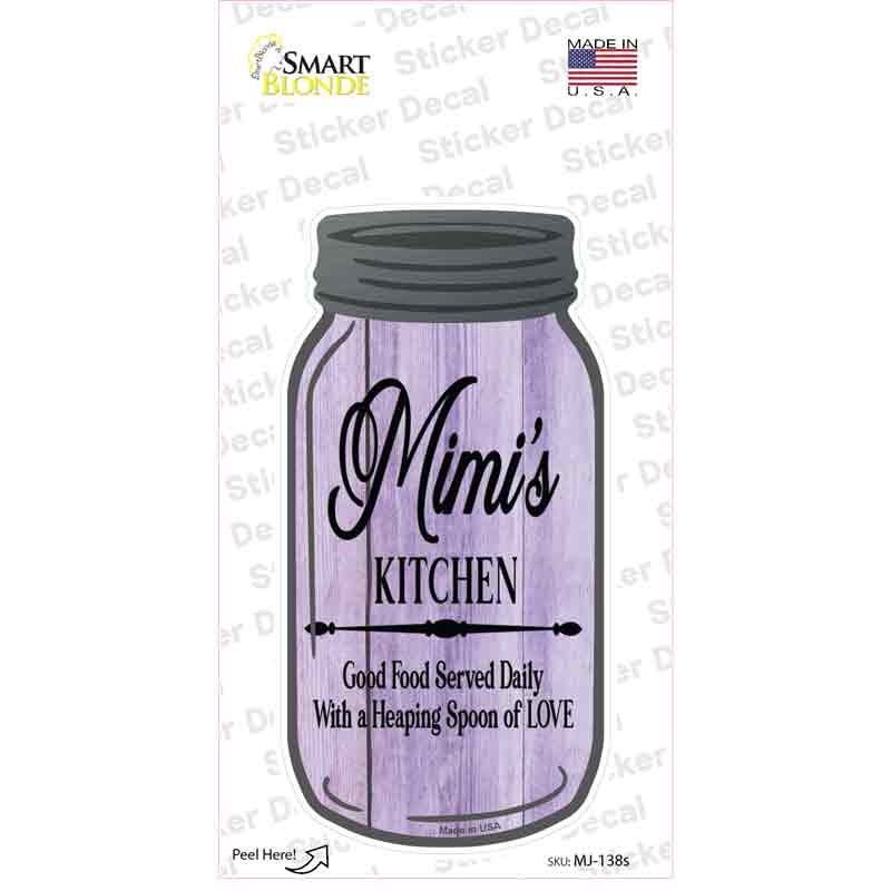 MJ-138s-M Mimis Kitchen Love Novelty Mason Jar Sticker Decal, Medium
