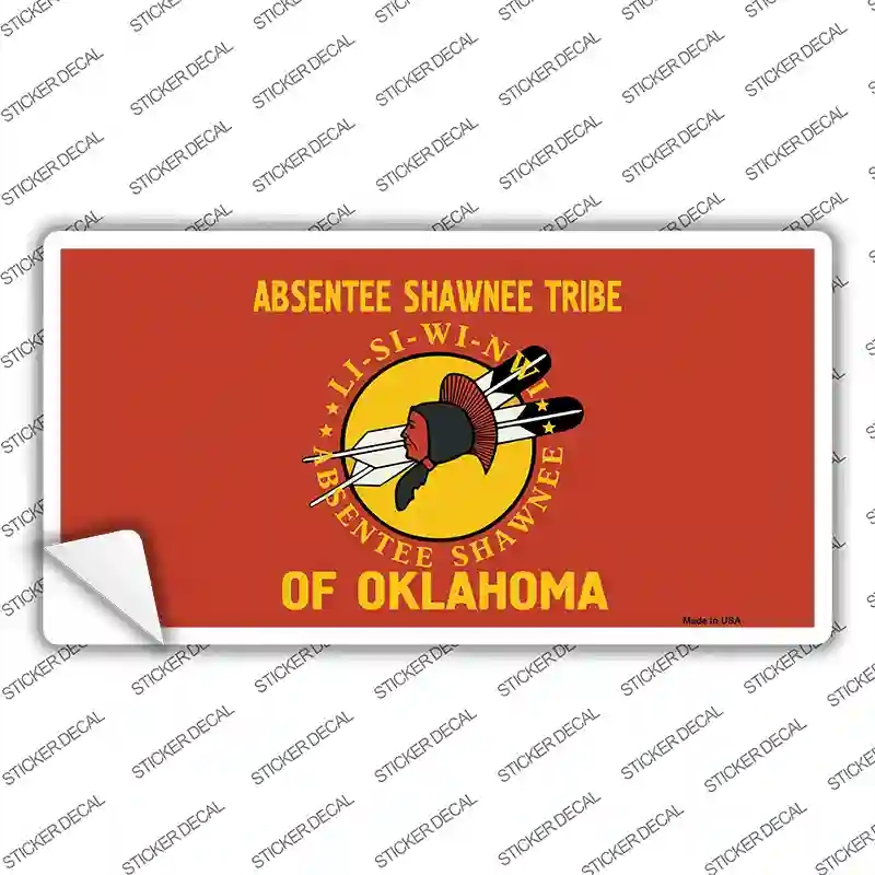 LP-1865s-XL Absentee Shawnee Tribe Flag Novelty Sticker Decal, Extra Large